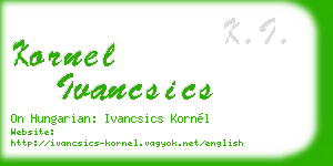 kornel ivancsics business card